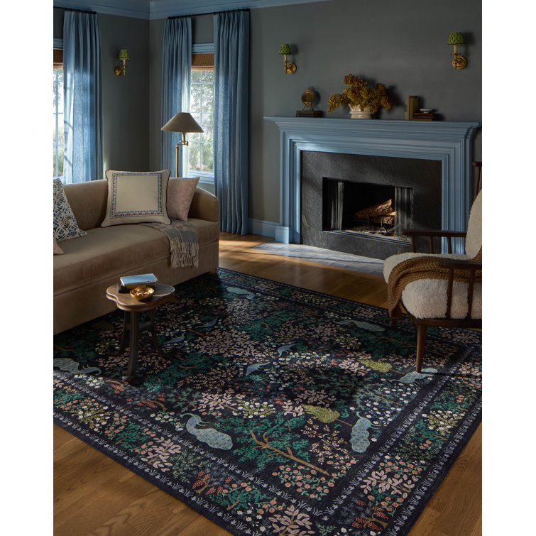 Rifle Paper Co. Canopy Charcoal Area Rug & Reviews | Wayfair